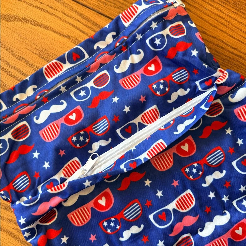 Alva Baby set of 3 Patriotic One size reusable Swim Diapers with Bag